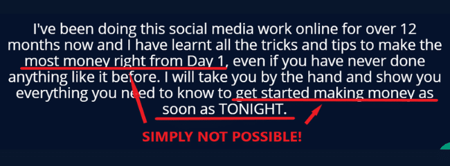 Get-Rich-Quick Promises On the Sales Page
